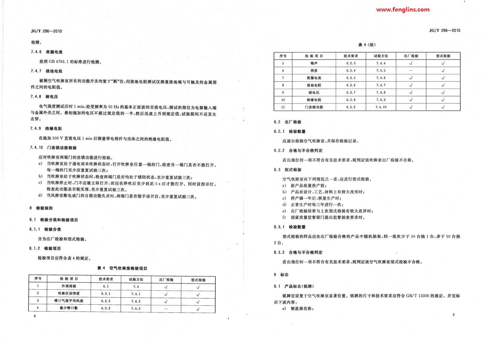JG∕T 296-2010空气吹淋室标准（风淋室行业规范）